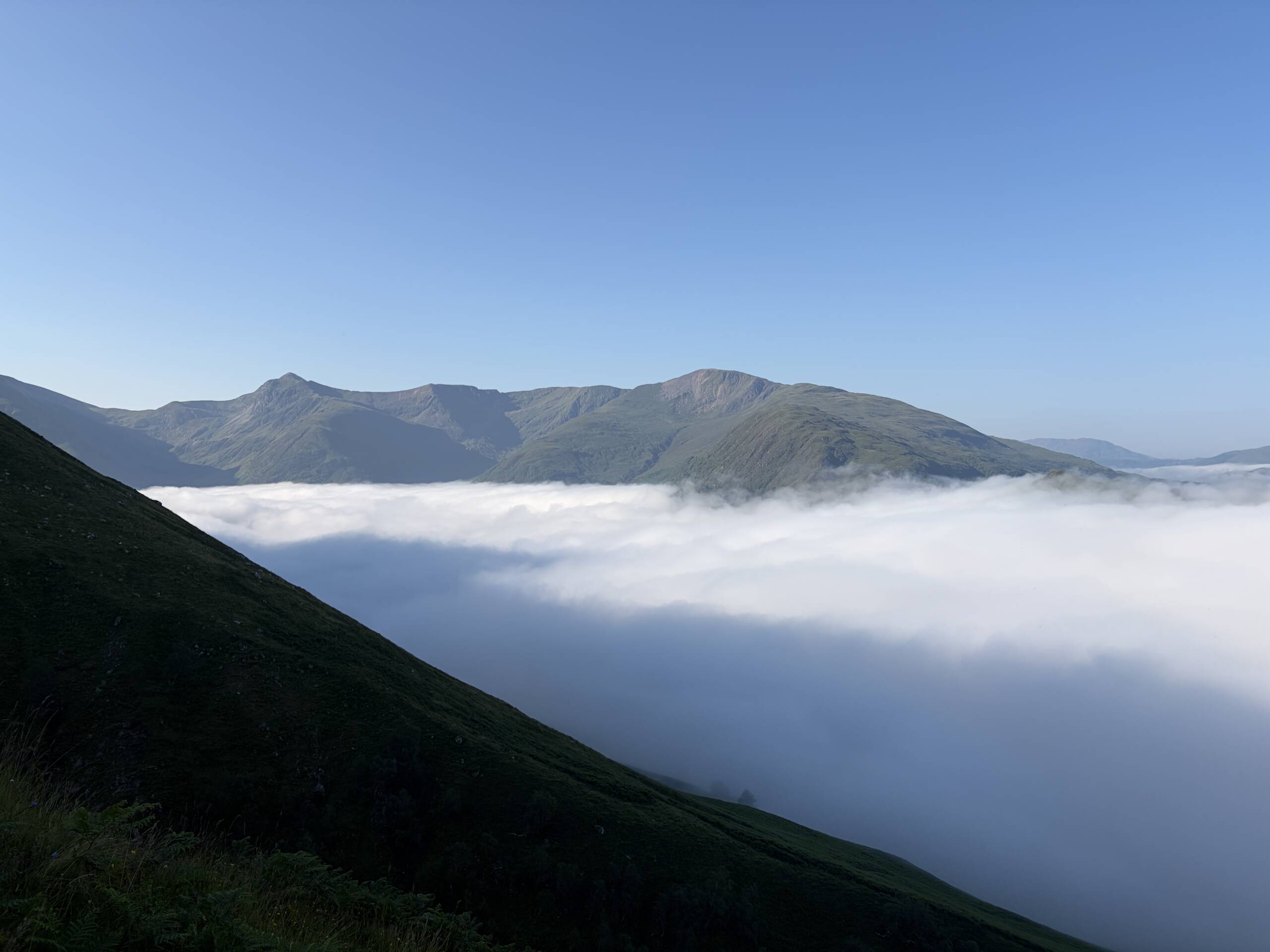 Hiking above clouds